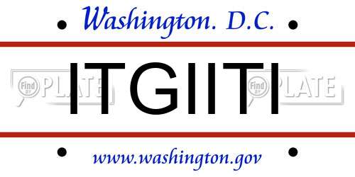 ITGIITI District Of Columbia License Plate