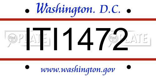 ITI1472 District Of Columbia License Plate