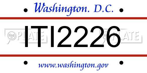 ITI2226 District Of Columbia License Plate