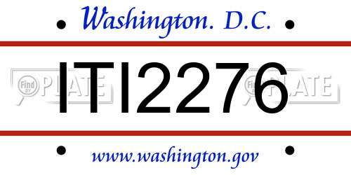 ITI2276 District Of Columbia License Plate