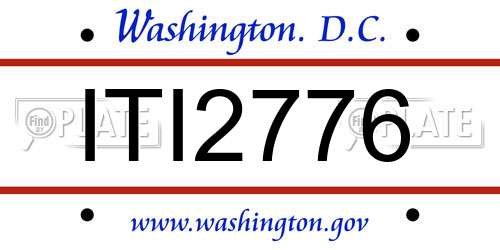 ITI2776 District Of Columbia License Plate