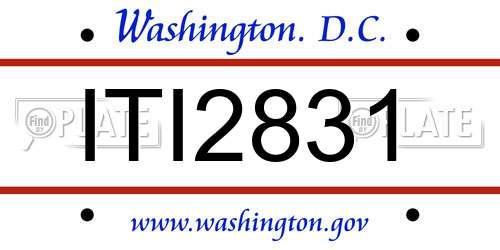 ITI2831 District Of Columbia License Plate
