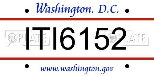 ITI6152 District Of Columbia License Plate
