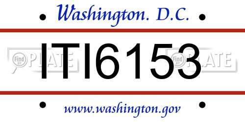 ITI6153 District Of Columbia License Plate