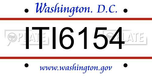 ITI6154 District Of Columbia License Plate
