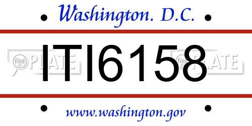 ITI6158 District Of Columbia License Plate