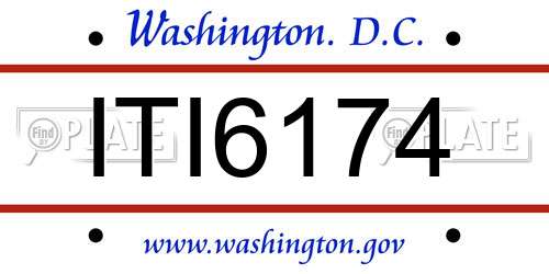 ITI6174 District Of Columbia License Plate