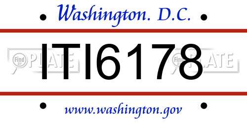 ITI6178 District Of Columbia License Plate