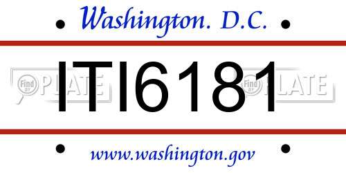 ITI6181 District Of Columbia License Plate
