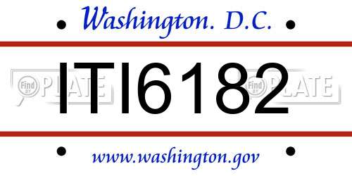 ITI6182 District Of Columbia License Plate