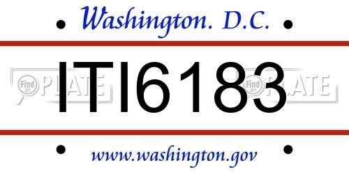 ITI6183 District Of Columbia License Plate