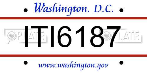 ITI6187 District Of Columbia License Plate