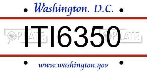 ITI6350 District Of Columbia License Plate