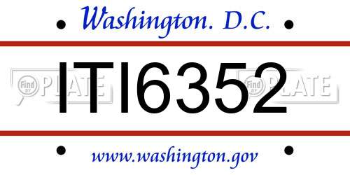 ITI6352 District Of Columbia License Plate