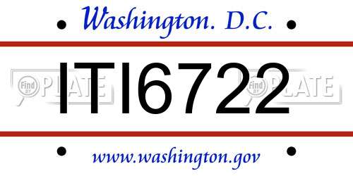 ITI6722 District Of Columbia License Plate