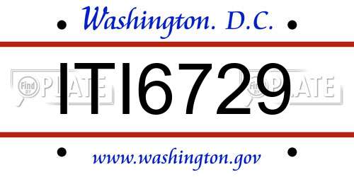ITI6729 District Of Columbia License Plate
