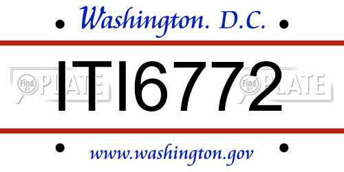 ITI6772 District Of Columbia License Plate
