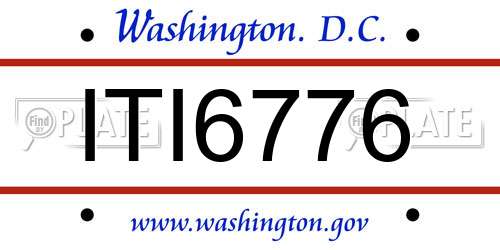 ITI6776 District Of Columbia License Plate