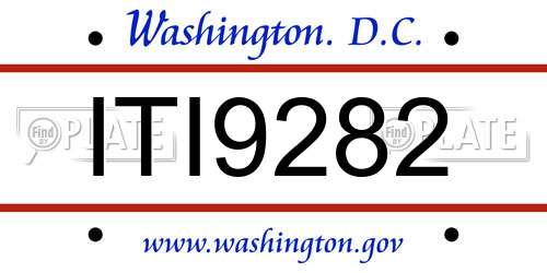ITI9282 District Of Columbia License Plate