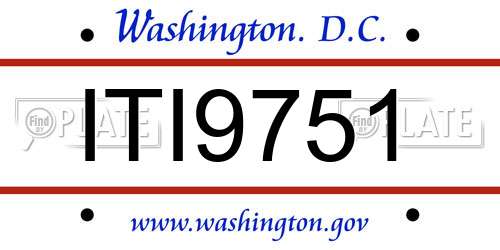 ITI9751 District Of Columbia License Plate