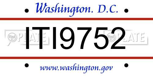 ITI9752 District Of Columbia License Plate