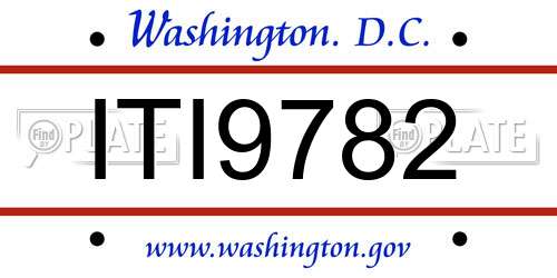 ITI9782 District Of Columbia License Plate