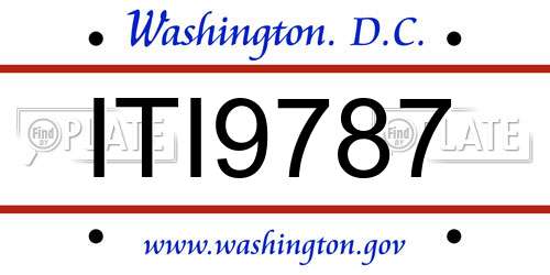 ITI9787 District Of Columbia License Plate