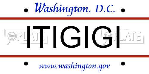 ITIGIGI District Of Columbia License Plate