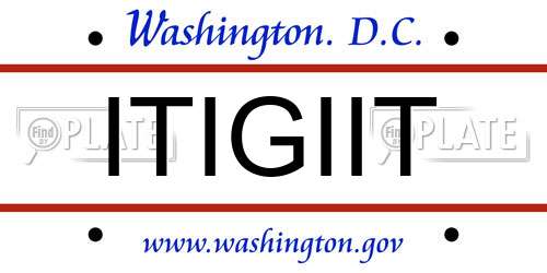ITIGIIT District Of Columbia License Plate