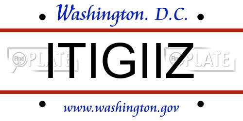 ITIGIIZ District Of Columbia License Plate