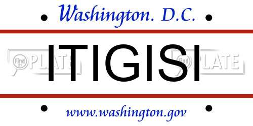 ITIGISI District Of Columbia License Plate