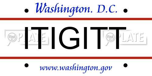 ITIGITT District Of Columbia License Plate