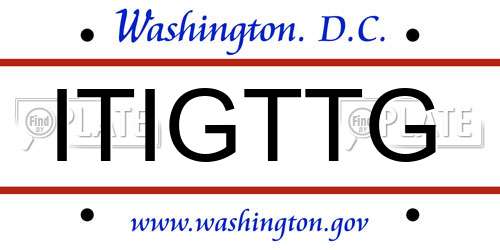 ITIGTTG District Of Columbia License Plate