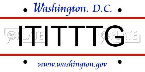 ITITTTG District Of Columbia License Plate