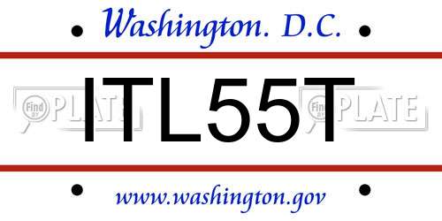 ITL55T District Of Columbia License Plate