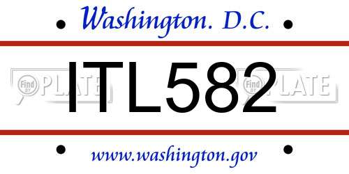 ITL582 District Of Columbia License Plate