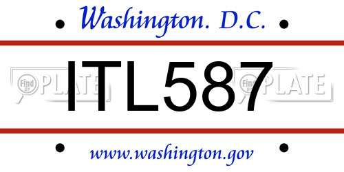 ITL587 District Of Columbia License Plate
