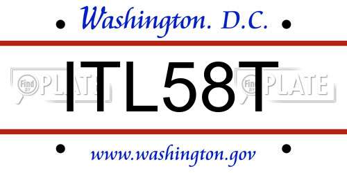 ITL58T District Of Columbia License Plate
