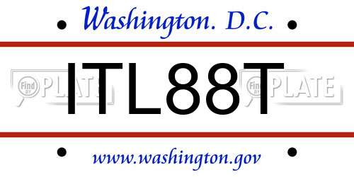 ITL88T District Of Columbia License Plate