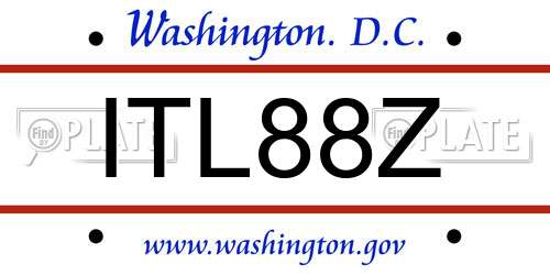 ITL88Z District Of Columbia License Plate