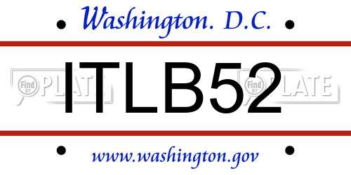 ITLB52 District Of Columbia License Plate