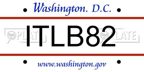 ITLB82 District Of Columbia License Plate