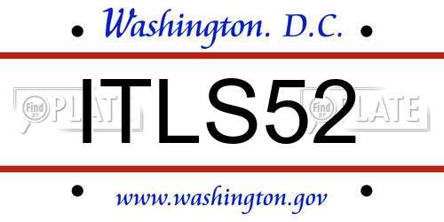ITLS52 District Of Columbia License Plate
