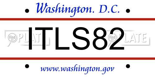 ITLS82 District Of Columbia License Plate