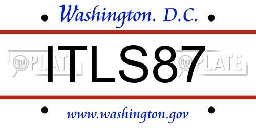 ITLS87 District Of Columbia License Plate