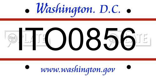 ITO0856 District Of Columbia License Plate