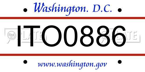 ITO0886 District Of Columbia License Plate