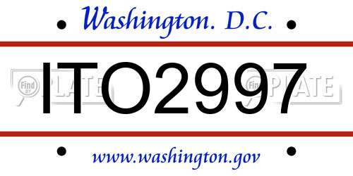 ITO2997 District Of Columbia License Plate