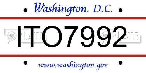 ITO7992 District Of Columbia License Plate
