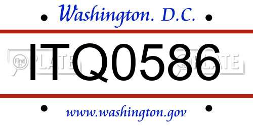 ITQ0586 District Of Columbia License Plate